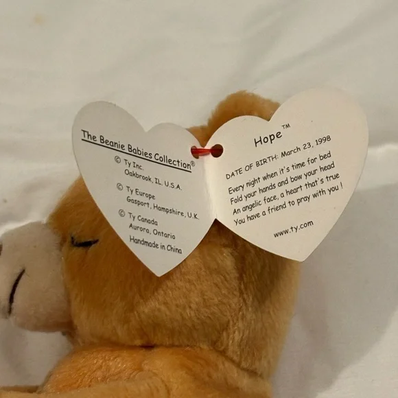 Ultra Rare TY Beanie Baby ~ Hope The Prayer Bear #4213 Tag Errors 1999 Retired! - Picture 7 of 9